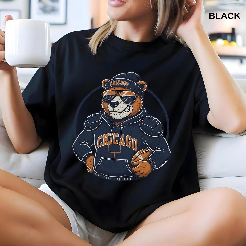 Vintage Chicago Football Shirt Trendy Game Day Bear T-Shirt